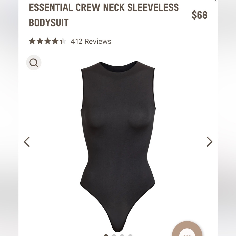 Skims Essential bodysuit onyx crew neck
